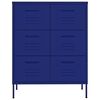 vidaXL Armoire à tiroirs Bleu marine 80x35x101,5 cm Acier