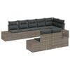 vidaXL Ensemble de canap&eacute; de jardin 8 pc Gris polyrotin
