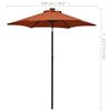 vidaXL Parasol de jardin avec lumi&egrave;res LED terre cuite aluminium