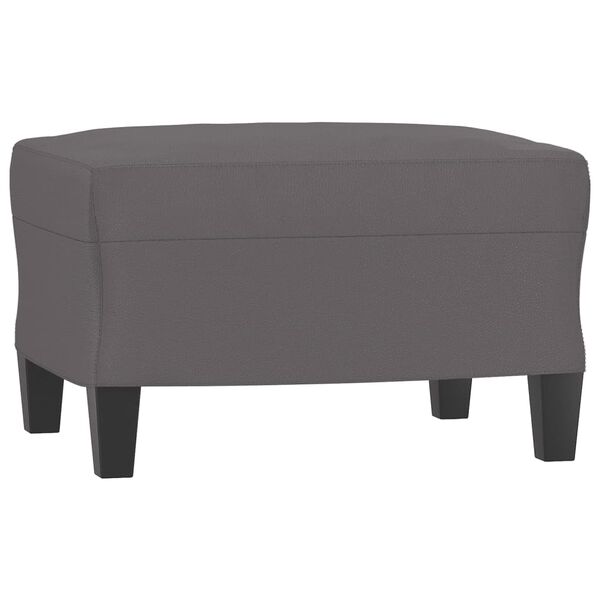 vidaXL Canap&eacute; &agrave; 3 places avec repose-pieds Gris 180 cm Similicuir