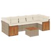vidaXL Salon de jardin avec coussins 8 pcs beige r&eacute;sine tress&eacute;e