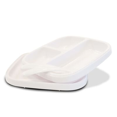 DERYAN Vaisselle enfant Silicone Quuby Blanc