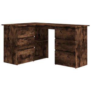 vidaXL Bureau d'angle Ch&ecirc;ne fum&eacute; 145x100x76 cm Bois d'ing&eacute;nierie