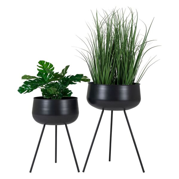 House Nordic Pots &agrave; fleurs 2 pcs Kira Noir