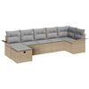 vidaXL Ensemble de canap&eacute; de jardin 7 pc Beige et Gris clair polyrotin