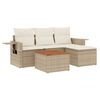 vidaXL Salon de jardin avec coussins 5 pcs beige r&eacute;sine tress&eacute;e