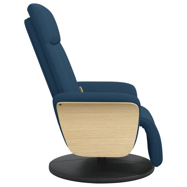 vidaXL Fauteuil inclinable de massage avec repose-pieds bleu tissu