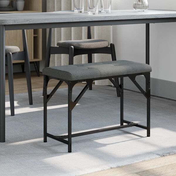 vidaXL Banc &agrave; manger gris fonc&eacute; 62x32x45 cm acier et tissu