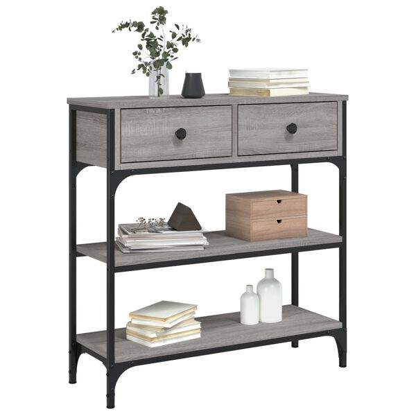 vidaXL Table console sonoma gris 72,5x25x75 cm bois d'ing&eacute;nierie