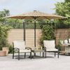 vidaXL Parasol de jardin avec LED et m&acirc;t en acier marron 288x288x225cm