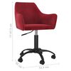 vidaXL Chaises &agrave; manger pivotantes lot de 4 Rouge bordeaux Velours