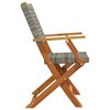 vidaXL Chaises de jardin pliantes lot de 8 gris poly rotin bois massif