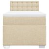 vidaXL Sommier &agrave; lattes de lit avec matelas Cr&egrave;me 90x200 cm Tissu