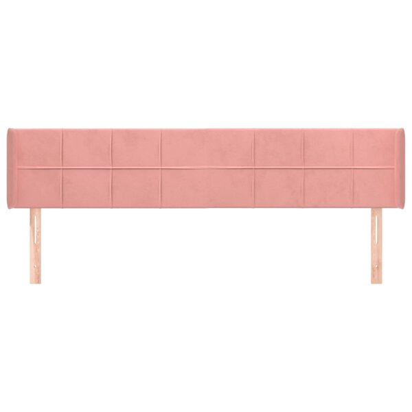 vidaXL T&ecirc;te de lit avec oreilles Rose 183x16x78/88 cm Velours