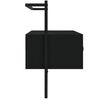 vidaXL Meuble TV mural noir 100,5x30x51 cm bois d'ing&eacute;nierie