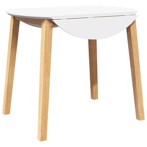vidaXL Table &agrave; manger naturel bois massif et caoutchouc