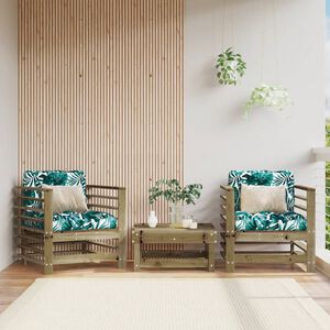 vidaXL Chaises de jardin avec coussins lot de 2 bois de pin impr&eacute;gn&eacute;
