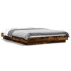 vidaXL Cadre de lit et lumi&egrave;res LED sans matelas ch&ecirc;ne fum&eacute; 120x190cm