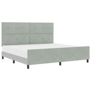 vidaXL Lit &agrave; ressorts avec t&ecirc;te de lit Gris clair 200 x 200 cm Velours