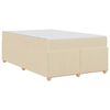 vidaXL Cadre de lit avec matelas Cr&egrave;me 120 x 200 cm tissu