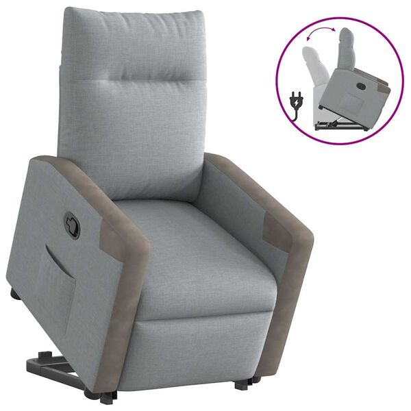 vidaXL Fauteuil inclinable Gris clair Tissu