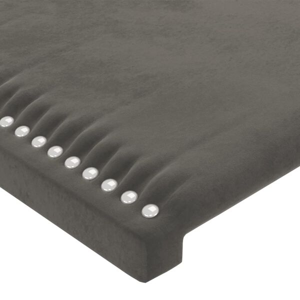 vidaXL T&ecirc;te de lit Gris fonc&eacute; 180 x 5 x 118/128 cm Velours