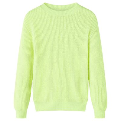 Pull-over tricoté pour enfants jaune fluo 92