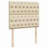 vidaXL Sommier &agrave; lattes de lit avec matelas Cr&egrave;me 120x200 cm Tissu