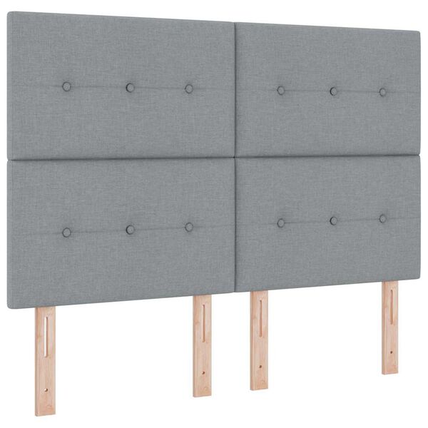 vidaXL Lit &agrave; ressorts avec matelas Gris clair 140 x 200 cm tissu