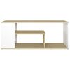 vidaXL Table basse blanc et ch&ecirc;ne sonoma 100x50x40cm bois d'ing&eacute;nierie