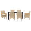 vidaXL Ensemble de salle &agrave; manger pour jardin 7 pcs Beige polyrotin