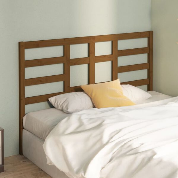 vidaXL T&ecirc;te de lit Marron miel 126x4x104 cm Bois massif de pin