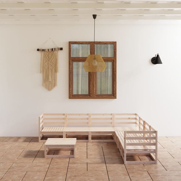 vidaXL Salon de jardin 8 pcs Bois de pin massif