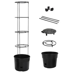vidaXL Jardini&egrave;re &agrave; tomate Anthracite &Oslash;39x150 cm Polypropyl&egrave;ne