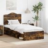vidaXL Cadre de lit Ch&ecirc;ne fum&eacute; 100 x 200 cm Pin massif