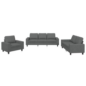 vidaXL Ensemble de canap&eacute;s 3 pcs gris fonc&eacute; tissu