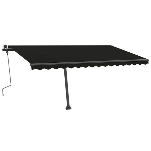 vidaXL Auvent manuel r&eacute;tractable sur pied 400x350 cm Anthracite