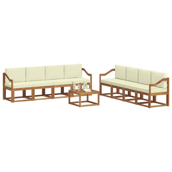 vidaXL Ensemble de canap&eacute;s d'ext&eacute;rieur 9 pcs Naturel et Cr&egrave;me