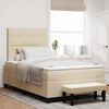 vidaXL Lit &agrave; ressorts avec matelas Cr&egrave;me 120 x 200 cm tissu