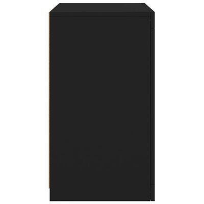 vidaXL Armoire latérale avec lumières LED noir bois d'ingénierie