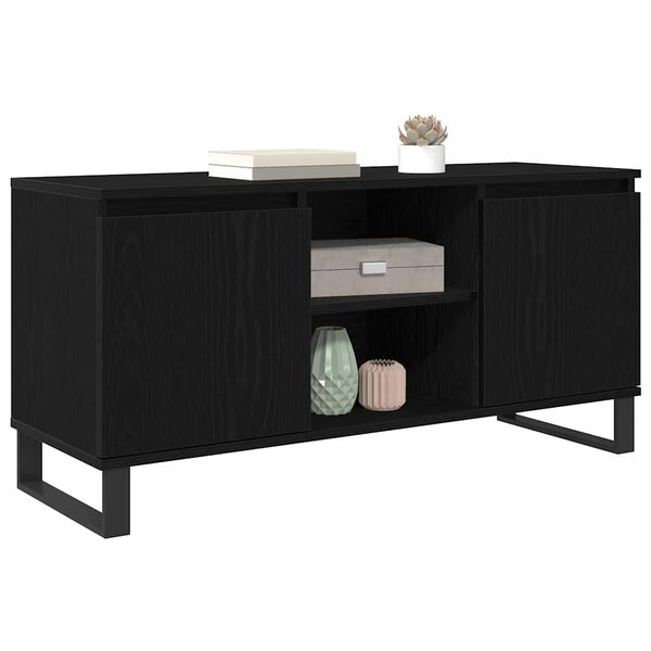 vidaXL Meuble TV Ch&ecirc;ne noir 104 x 35 x 50 cm Bois d'ing&eacute;nierie