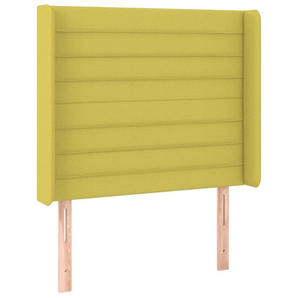 vidaXL T&ecirc;te de lit &agrave; LED Vert 93x16x118/128 cm Tissu