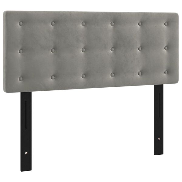 vidaXL T&ecirc;te de lit &agrave; LED gris clair 100x5x78/88 cm velours