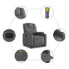 vidaXL Fauteuil inclinable de massage électrique gris similicuir