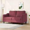 vidaXL Canap&eacute; &agrave; 2 places Rouge bordeaux 140 cm Tissu