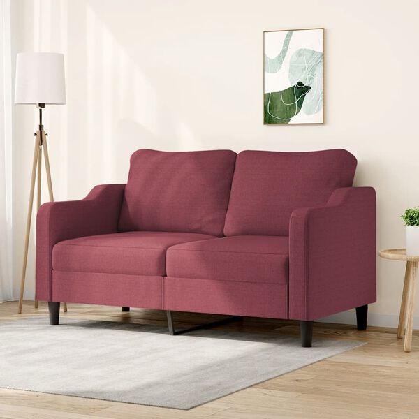 vidaXL Canap&eacute; &agrave; 2 places Rouge bordeaux 140 cm Tissu