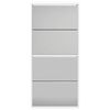 vidaXL Meuble &agrave; chaussures 4 &eacute;tag&egrave;res et miroir 63x17x134 cm Blanc