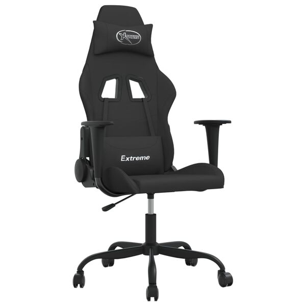 vidaXL Chaise de jeu de massage Noir Tissu