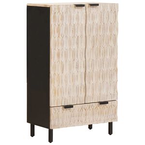 vidaXL Haut Armoire avec tiroir Finition Lavage Blanc 60 x 33 x 100 cm