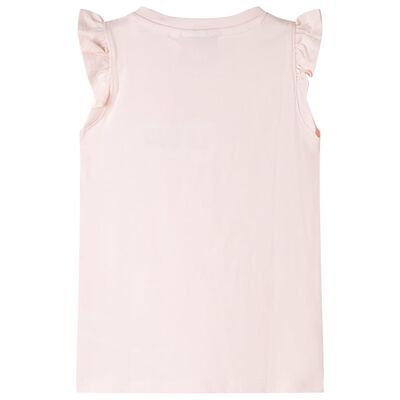 T-shirt enfants avec manches à volants rose pâle 104